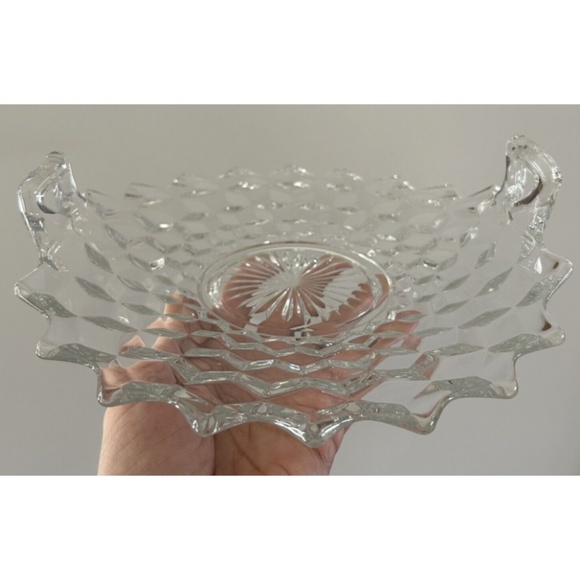 Vintage Fostoria American Handled Tray/Serving Plate Bowl 10" Curved Handles LN - Picture 4 of 5